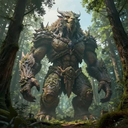 a giant creature towering over the forest, 8 k octane beautifully detailed render, post - processing, extremely hyper - detailed, intricate, epic composition, cinematic lighting, masterpiece, trending on artstation, masterpiece, stunning art by anders zorn, wonderful masterpiece by greg rutkowski, beautiful cinematic