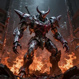 demon mecha satanic hyperviolent siconolfi inward unreal engine 5 volumetric lighting beautiful photography psychedelic horror art destruction of city fire death satanic hyperviolent hypergore hyperdetailed gruesome photo - realistic by yoji shinkawa apophasis victo ngai godmachine vektro 3 d blender model incredible coherence coherent
