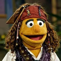 davy jones from pirates of the caribbean depicted as a muppet, photography, award winning, closeup shot