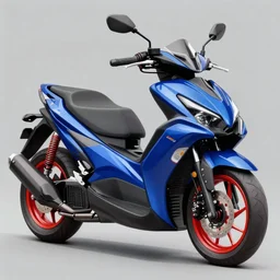 painting of tuned blue yamaha aerox 7 5 ccm, race style, custom scooter, in the style of artgerm