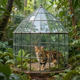 jungle cat building glass fortress