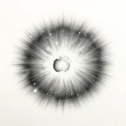 a black hole explosion event, pencil painting