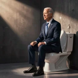 presiden biden giving a lecture while sitting on a toilet real photo sitting on a toilet