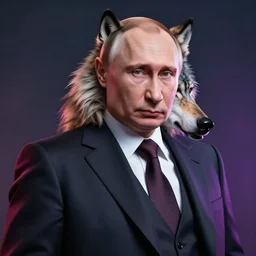 putin morphing into a lenin wolf, artstation, high detail, colorful lighting
