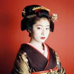 Portrait Photograph of a Japanese Geisha Lomography Lobster Redscale 200