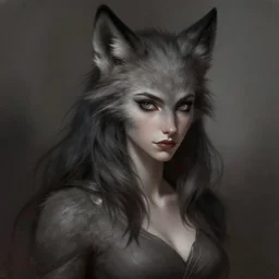 beautiful female werewolf, digital painting, concept art, highly detailed, smooth, art by artgerm and ilya kuvshinov