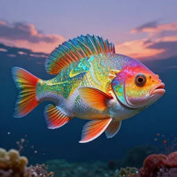 a beautiful painting of a cabbagefish, octane render, brilliantly coloured, intricate, ultra wide angle, trending on artstation, dusk, volumetric lighting, polished, micro details, ray tracing, 8 k