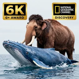 a hybrid between a mammoth and a blue whale, photography, award winning, documentary, wildlife, national geographic channel, discovery channel, 8 k