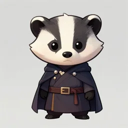 a fantasy chibi illustration portrait of an anthropomorphic badger mage, by victo ngai, by stephen gammell, by george ault, artstation