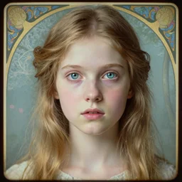 a beautiful young girl with shiny eyes, daguerreotype by edward hopper, by henri rousseau, by Bosch, art noveau, highly detailed, strong lights, liminal, eerie, Bright pastel colors, octane render, 8k,