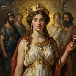 majestic gracious regal goddess persephone portrait, ancient greece, atmospheric lighting, painted, intricate, volumetric lighting, beautiful, rich deep colours masterpiece, golden hour, sharp focus, ultra detailed, by leesha hannigan, ross tran, thierry doizon, kai carpenter, ignacio fernandez rios