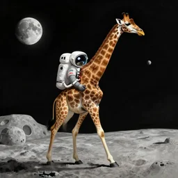 a giraffe dressed astronaut walking on the moon, trending on artstation, art by greg manchess, guangjian, detailed digital art, artstation hd