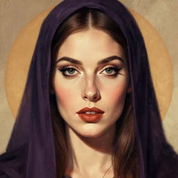 the famous female wizard, closeup portrait art by donato giancola and greg rutkowski, vintage retro, realistic face, digital art, trending on artstation, symmetry!!