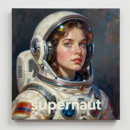 a gallery artwork by Phil Noto Phil Noto Phil Noto Phil Noto called supernaut supernaut showing a very pretty lady in a vintage sci-fi space suit. Hyper detailed brushwork.