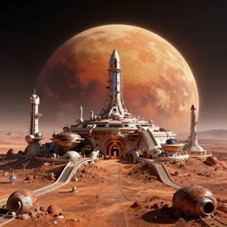 mars colony, digital art
