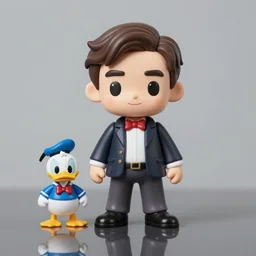 alan turing ( ( ( cosplay donald duck ) ) ), stop motion vinyl action figure, plastic, toy, very reflective, aaron horkey style