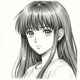 portrait of anime girl, pen and ink, intricate line drawings, by craig mullins, ruan jia, kentaro miura, greg rutkowski, loundraw