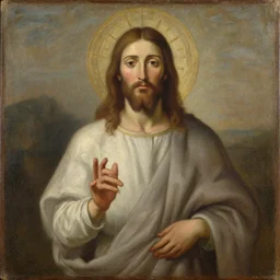 oil painting of jesus from 2 0 0 0 years ago, just restored by archaeologists