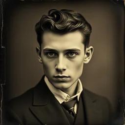 tintype photo of alyosha karamazov, innocent handsome young russian man, by julia margaret cameron 1 8 8 0 s, realistic, portrait, sharp focus, 8 k high definition, insanely detailed, intricate, elegant