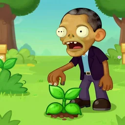 Obama as Zombie in plants Vs zombie, screenshot