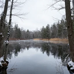 photograph of Walden Pond in December