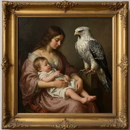composition of greif in motherhood oil paintings in frames