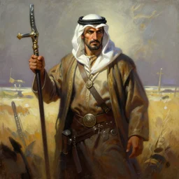 a beautiful painting of the last of the marsh arabs, by frank frazetta, unreal engine 5, character concept art, matte painting, heavy metal magazine, trending on artstation
