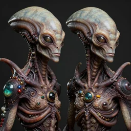 portrait of a mature alien creature twins, ultra realistic, intricate details, the fifth element artifacts, highly detailed by peter mohrbacher, allen williams, hajime sorayama, wayne barlowe, boris vallejo, aaron horkey, gaston bussiere, craig mullins