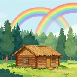 [ a log cabin in the forest ] [ van gogh ] [ rainbow ]