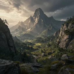 stunning landscape in they style of arcane