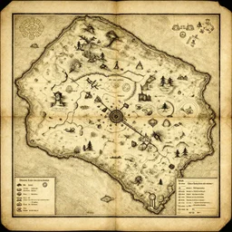 a detailed drawing of an ancient map in a videogame