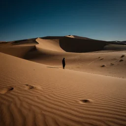 A nomad lost in the dessert, photo, analog, detailed, crisp, clarity, dark