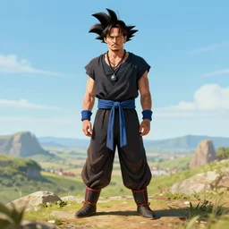 concept art of johnny depp as a dragon ball character, beautiful landscape, 4k anime character illustration by akira toriyama, artstation