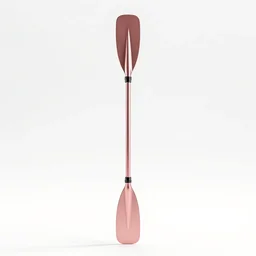 rose gold canoe paddle, clean 3d render, octane render, isolated on a pure white background, centered, entire object in frame, sharp focus, soft studio lighting