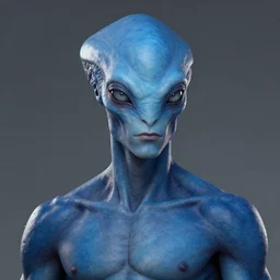 portrait from a handsome blue masculine extraterrestrial alien, sci - fi art, trending on artstation