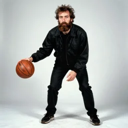 a man with a beard and a black jacket, a portrait by John E. Berninger, dribble, neo-expressionism, uhd image, studio portrait, 1990s