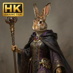 an anthropomorphic female ( ( ( rabbit ) ) ) wizard holding a staff, fine art, award winning, intricate, elegant, sharp focus, cinematic lighting, highly detailed, digital painting, 8 k concept art, art by guweiz and z. w. gu, masterpiece, trending on artstation, 8 k
