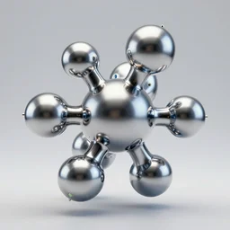 voltage controlled futuristic chrome blob kinetic art