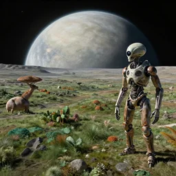 alien exoplanet : landscape : flora and fauna : android jones