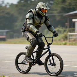 master chief riding a bmx