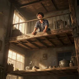 if you save some of it, you'll have the second floor,, silly, laughing, highly detailed vfx, cinematic, volumetric lighting,