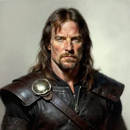 portrait of walter white as conan the barbarian by frank frazetta