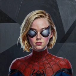 Elle Fanning in Spider-Man Into The Spiderverse picture by Sachin Teng, asymmetrical, dark vibes, Realistic Painting , Organic painting, Matte Painting, geometric shapes, hard edges, graffiti, street art:2 by Sachin Teng:4