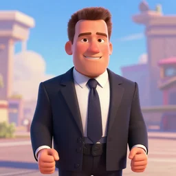 arnold schwarzenegger pixar 3 d cartoon style