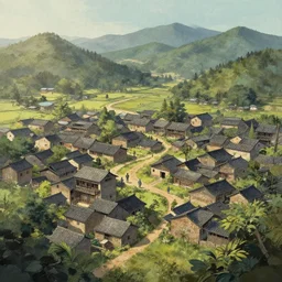 Lost village by kim jung gi, trending on artstation