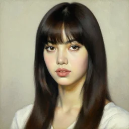 portrait of lalisa, painting by norman rockwell,