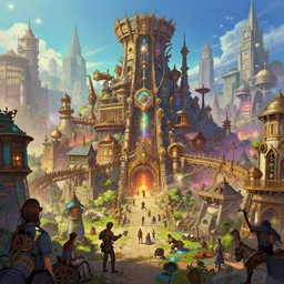 steampunk city, highly detailed, magic fantasy, digital art, vibrant colors, keyframe illustration, trending on artstation, andreas rocha, sylvain sarrailh, darek zabrocki, finnian macmanus, dylan cole, liang mark, albert bierstadt, sung choi, peter mohrbacher, greg rutkowski