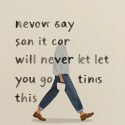i'm just walking by to let you know i can never say it on the phone will never let you go this time