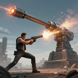 a powerful person deflecting a shot from a huge laser cannon, made by stanley artgerm lau, wlop, rossdraws, artstation, cgsociety, concept art, cgsociety, octane render, trending on artstation, artstationhd, artstationhq, unreal engine, 4 k, 8 k,
