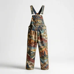 ornate overalls, professional product shot, isolated on a pure white background, centered, entire object in frame, sharp focus, soft studio lighting